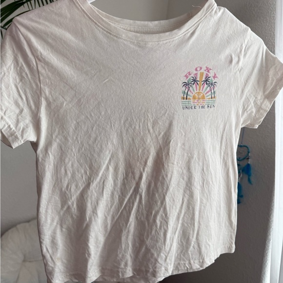 Roxy Classic White Tee for Girls - Picture 1 of 5